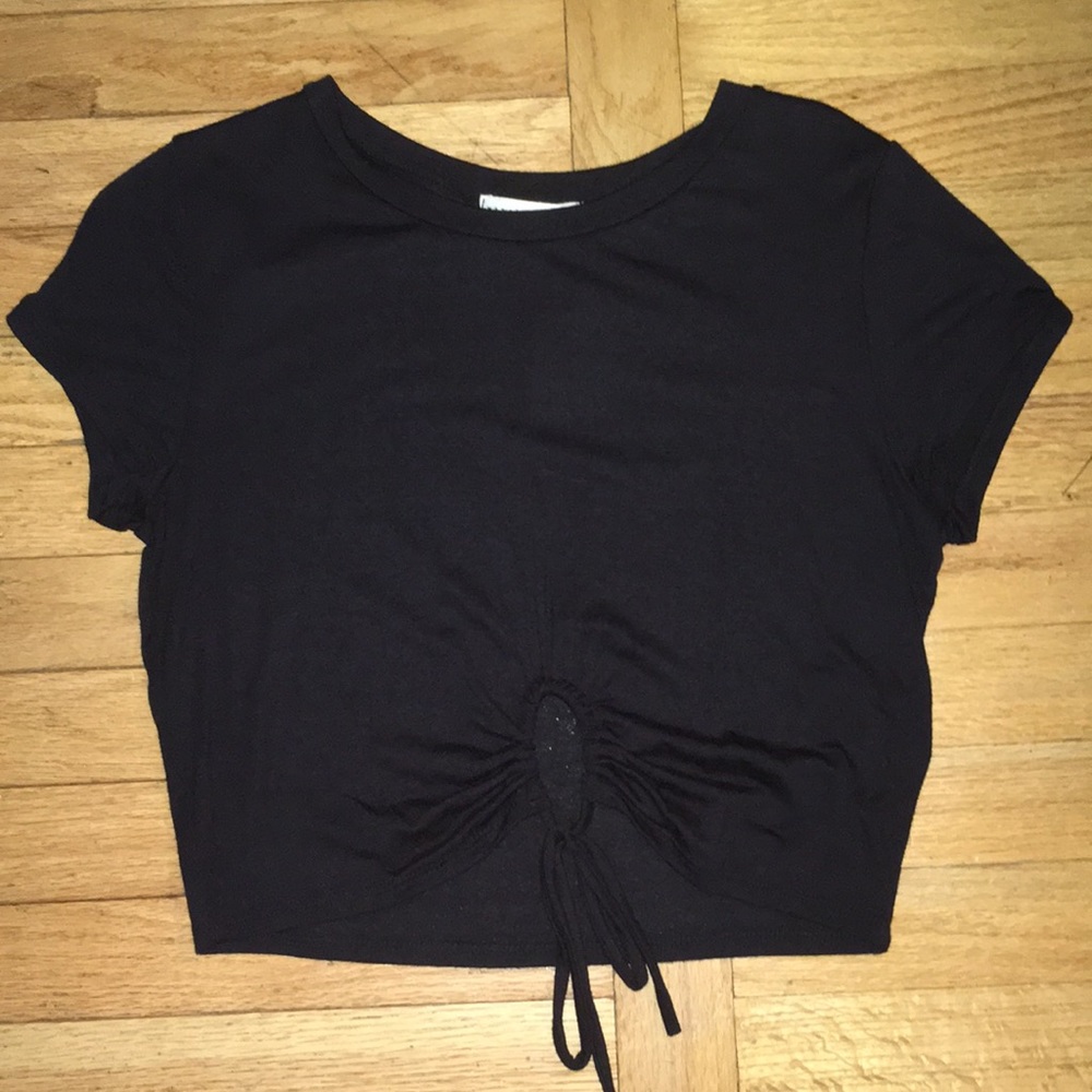 Black tie front crop top NEVER WORN